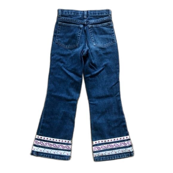 Vintage Y2K Northern Getaway Girl' Wide Leg Jeans Boho Ribbon Size 8 - Picture 2 of 5